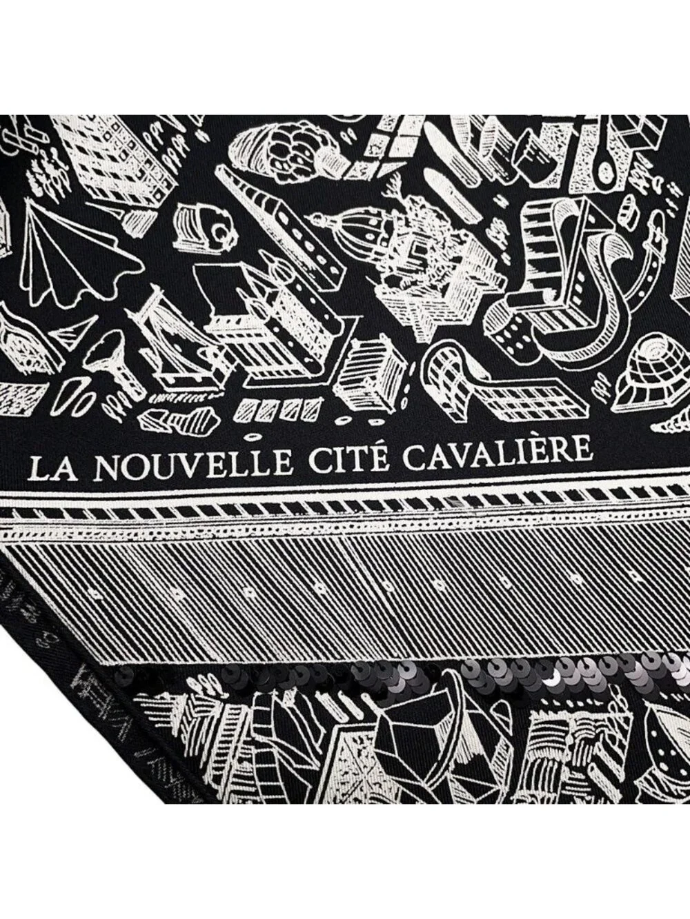 Hermes Scarf Carre 90 Preche Cite Cavalier Night Cavalry City Silk Spangol - Picture 4 of 6